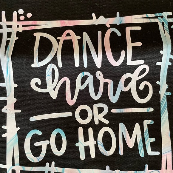 NEW Black Tote Bag Dance Themed NWOT - Picture 2 of 3